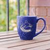 Rico Industries NHL Hockey Vancouver Canucks Royal 16 oz Team Color Laser Engraved Speckled Ceramic Coffee Mug view 3