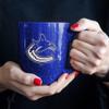 Rico Industries NHL Hockey Vancouver Canucks Royal 16 oz Team Color Laser Engraved Speckled Ceramic Coffee Mug view 4