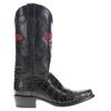 Vaccari Men's James Hand-Corded Top Texas Tech Embroidery Black Gator Belly Leather Narrow Square Toe Cowboy Boots - 9.5 D view 3