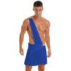 YOOJIA Men Toga Costume Ancient Greek God Ruffle Skirt Caesar Cosplay Party Roman Fancy Dress Blue Small view 1