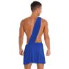 YOOJIA Men Toga Costume Ancient Greek God Ruffle Skirt Caesar Cosplay Party Roman Fancy Dress Blue Small view 3