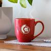 Rico Industries NHL Hockey Ottawa Senators Red 16 oz Team Color Laser Engraved Speckled Ceramic Coffee Mug view 2