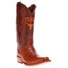 Vaccari Men's James Hand-Corded Top UT Longhorns Embroidery Cognac Gator Belly Leather Narrow Square Toe Cowboy Boots - 11 EE view 1