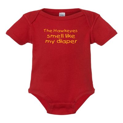 Iowa State Fan The Hawkeyes Smell Like My Diaper Cute Baby Bodysuit Outfit (Newborn)