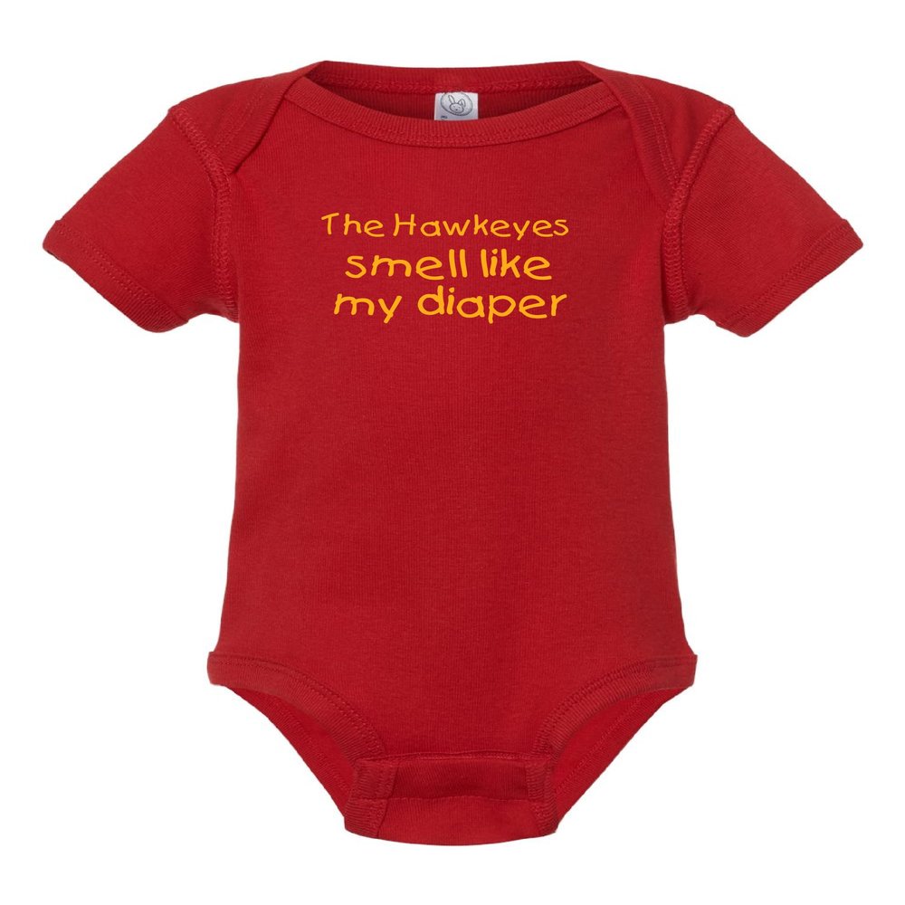 Iowa State Fan The Hawkeyes Smell Like My Diaper Cute Baby Bodysuit Outfit (Newborn)