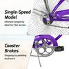 Tracer Retro Beach Cruiser for Adults,20 Inch Wheels,1.75 Tire, City Bike, Lowrider Springer Fork Retro Banana Seat,High Rise Handlebar-Purple view 2