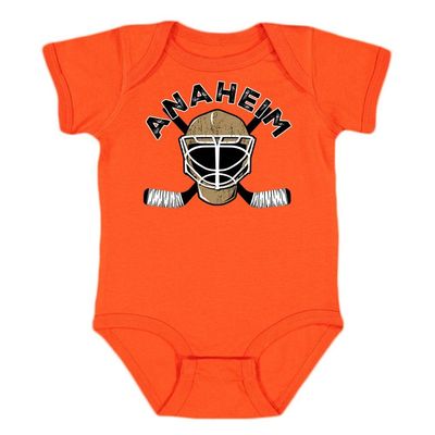 Anaheim Team Mask Kid's Bodysuit for Hockey Fans (Orange, 12M)