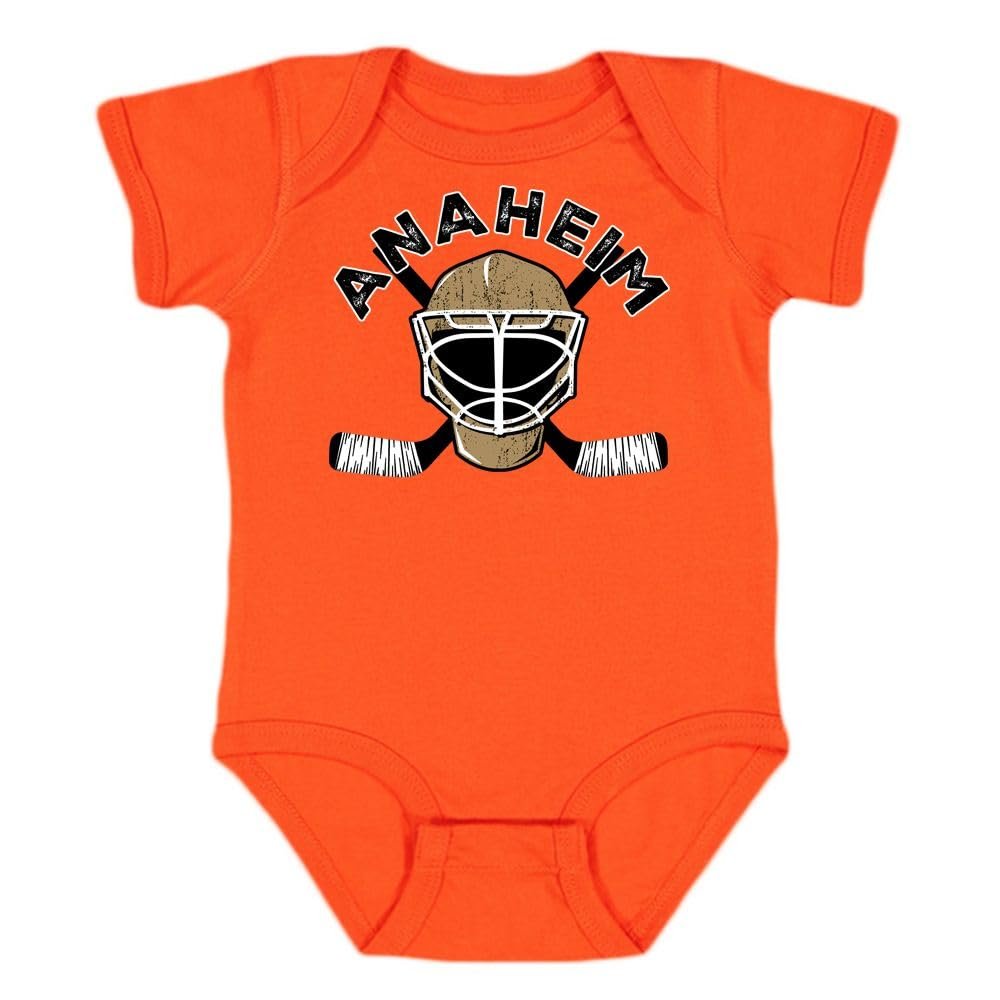 Anaheim Team Mask Kid's Bodysuit for Hockey Fans (Orange, 12M)
