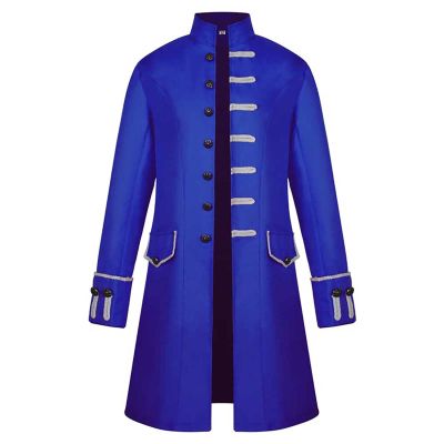 Cdiecer Halloween Jacket Steampunk Victorian Cosplay Costume Vampire Jackets Men Halloween Cosplay Jackets Victorian Gothic Frock Coat Jacket Steampunk Medieval High Collar Coat