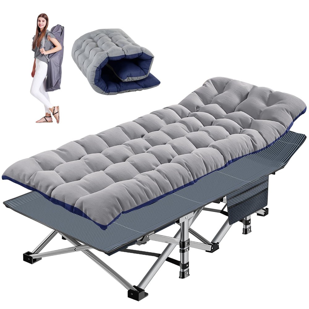 Barbella Folding Camping Cot, Folding Cot Camping Cots for Adults, Portable Sleeping Cot with Mattress Foldable Outdoor Bed Camp Cots Guest Bed with Carry Bag for Home, Office & Outdoor Use