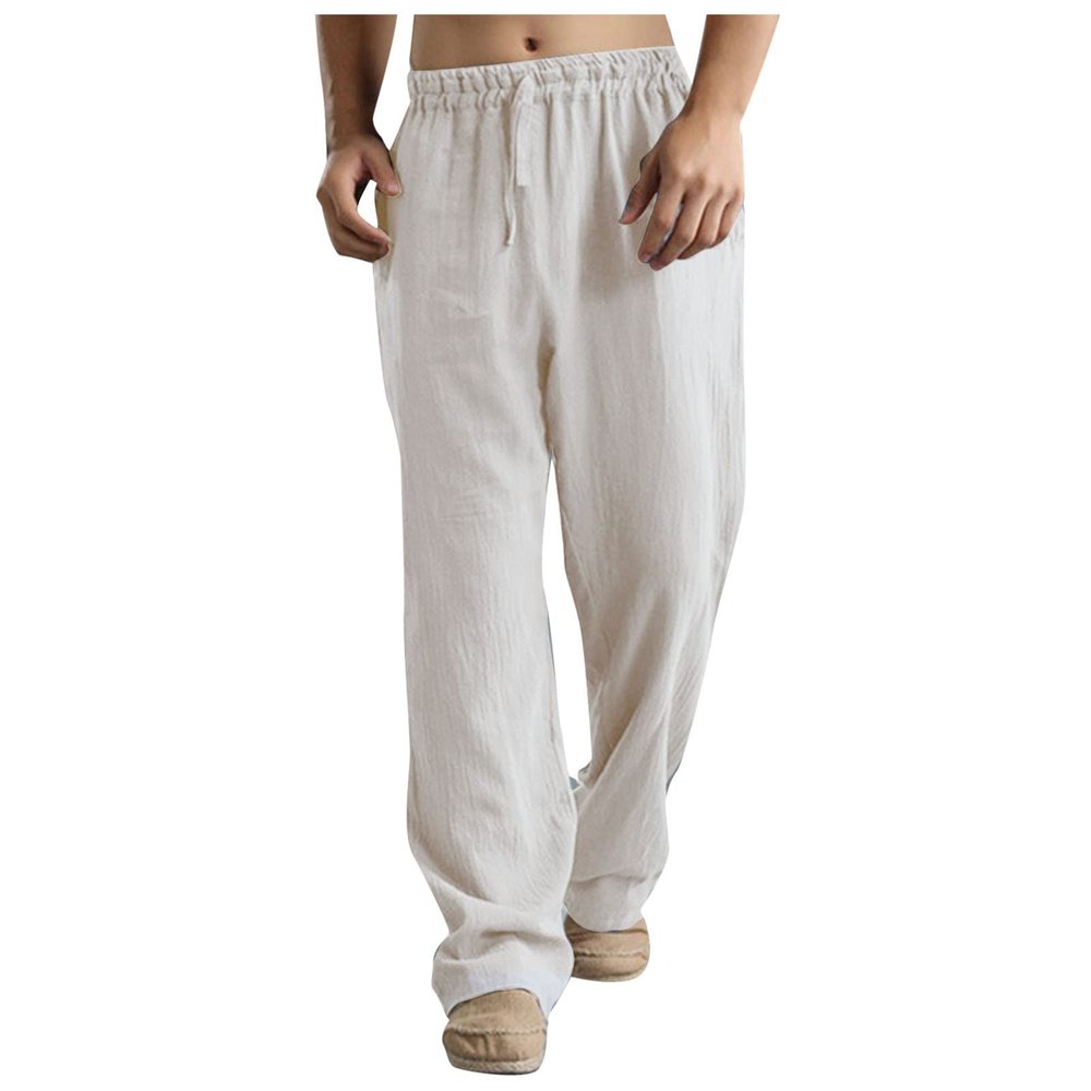 RTRDE Men's Joggers with Pockets, Gray Jogger Sweatpants - Lightweight, Breathable, Big & Tall, Baggy Pockets (XL, Beige)