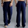 RTRDE Mens Sweatpants, Workout Pants Elastic Waist Pants with Pockets and Open Bottom Men's Casual Pants Drawstring Lightweight Breathable Workout Sweatpants for Men Joggers Sweatpants (5XL, Navy) view 2
