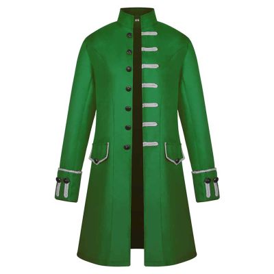 Halloween Costumes For Men Cosplay Gothic Victorian Jacket Medieval Tailcoat Jacket Vintage Steampunk Long Halloween Costume