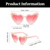 LJCZKA Luxury Love Pearl Sunglasses Women Heart Shaped Cat Eye Sun Glasses Party Festival Shimmering Bling Eyewear (PinkGraPink+ClearBlueBlue) view 3
