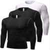 Compression Shirt Men Long Sleeve Thermal Workout Shirts Athletic Basketball Base Layer Undershirts Sports Top view 1