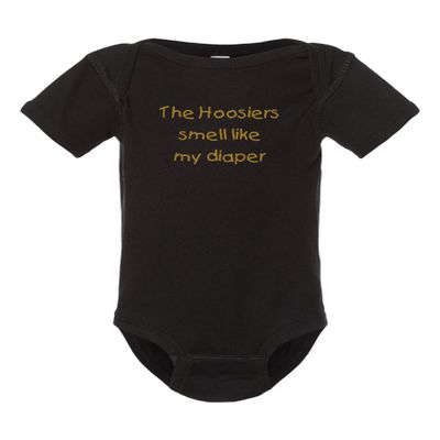 Purdue Fan TheHoosiers Smell Like My Diaper Funny Baby Bodysuit Gift Outfit (6 Months)