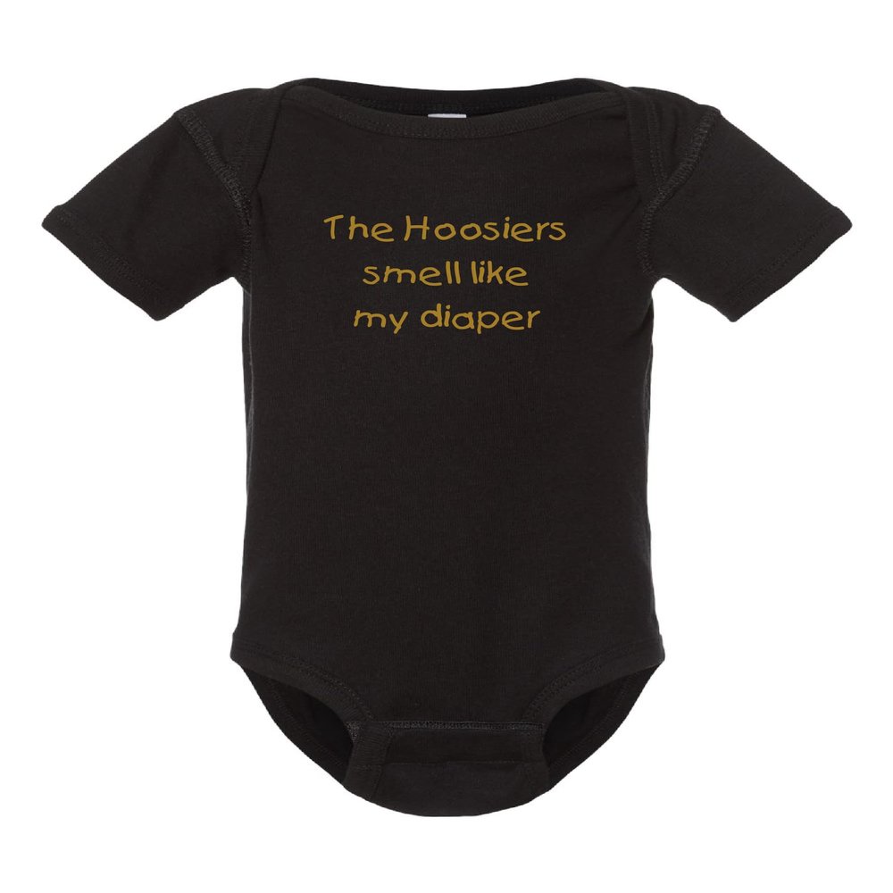 Purdue Fan TheHoosiers Smell Like My Diaper Funny Baby Bodysuit Gift Outfit (6 Months)