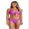 Hobie Women's Ruffle Bralette Bikini Swimsuit Top, Violet//Solids, Large view 1