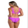Hobie Women's Ruffle Bralette Bikini Swimsuit Top, Violet//Solids, Large view 2