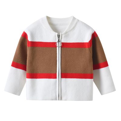 Toddler Kids Boys Girls Cardigan Full Zip Knit Sweater Jacket Coat Tops Outwear for Children 1-5years Multicolored