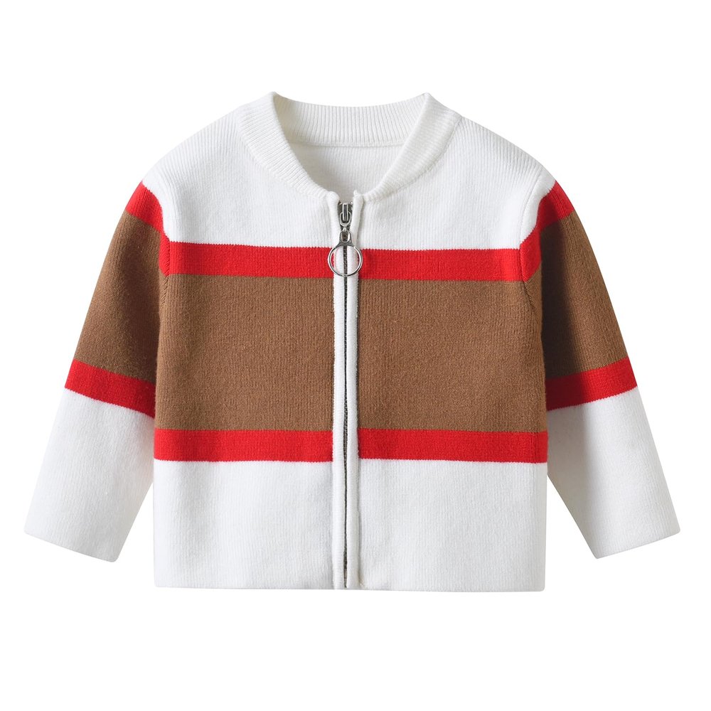 Toddler Kids Boys Girls Cardigan Full Zip Knit Sweater Jacket Coat Tops Outwear for Children 1-5years Multicolored
