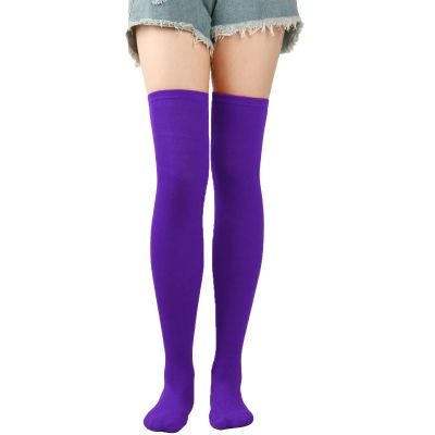 High Knee Stocking for Women Socks Thigh High Socks Over The Knee Socks Festival Christmas Suspenders for (B, One Size)