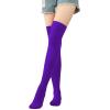 High Knee Stocking for Women Socks Thigh High Socks Over The Knee Socks Festival Christmas Suspenders for (B, One Size) view 2