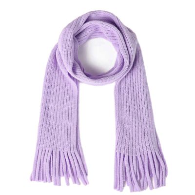 BEARUN Kids Knit Scarf Winter Fashion Solid Color Toddler Baby Scarves Neck Warmer Tassel Scarf for Boys Girls Purple