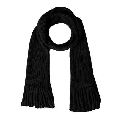 BEARUN Kids Knit Scarf Winter Fashion Solid Color Toddler Baby Scarves Neck Warmer Tassel Scarf for Boys Girls Black