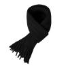 BEARUN Kids Knit Scarf Winter Fashion Solid Color Toddler Baby Scarves Neck Warmer Tassel Scarf for Boys Girls Black view 2