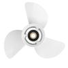 Gaoyeer 13 1/4x17 -K Aluminum Outboard Propeller Compatible with Yamaha Outboard Engines 60HP 70HP 75HP 80HP 85HP 90HP 115HP 130HP,15 Tooth,RH,White Aluminum Outboard Propeller 6E5-45945-01-EL view 1