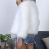 YRAETENM Womens Faux Fur Coat Trendy Zip Up Cropped Bubble Coats Long Sleeve Fleece Warm Short Winter Coats With Fuzzy Hoode view 3