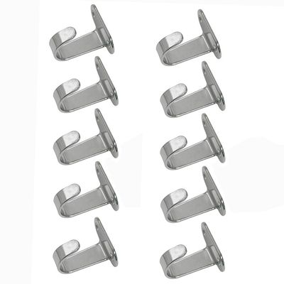 10 Pc Marine Boat Stainless Steel T316 1.75" H Top Mount Flat Hook SS Single Hook