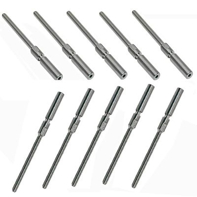 S.Steel 316 1/4" Full Thread Marine Swageless Stud Used for 3/16" Cable, 10 Pcs
