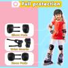 BURSUN Kids Protective Gear Set with Wrist Guards 3 in 1 Knee Elbow Pads for Cycling Skating Bike Rollerblading Scooter, 3-14 Years view 2
