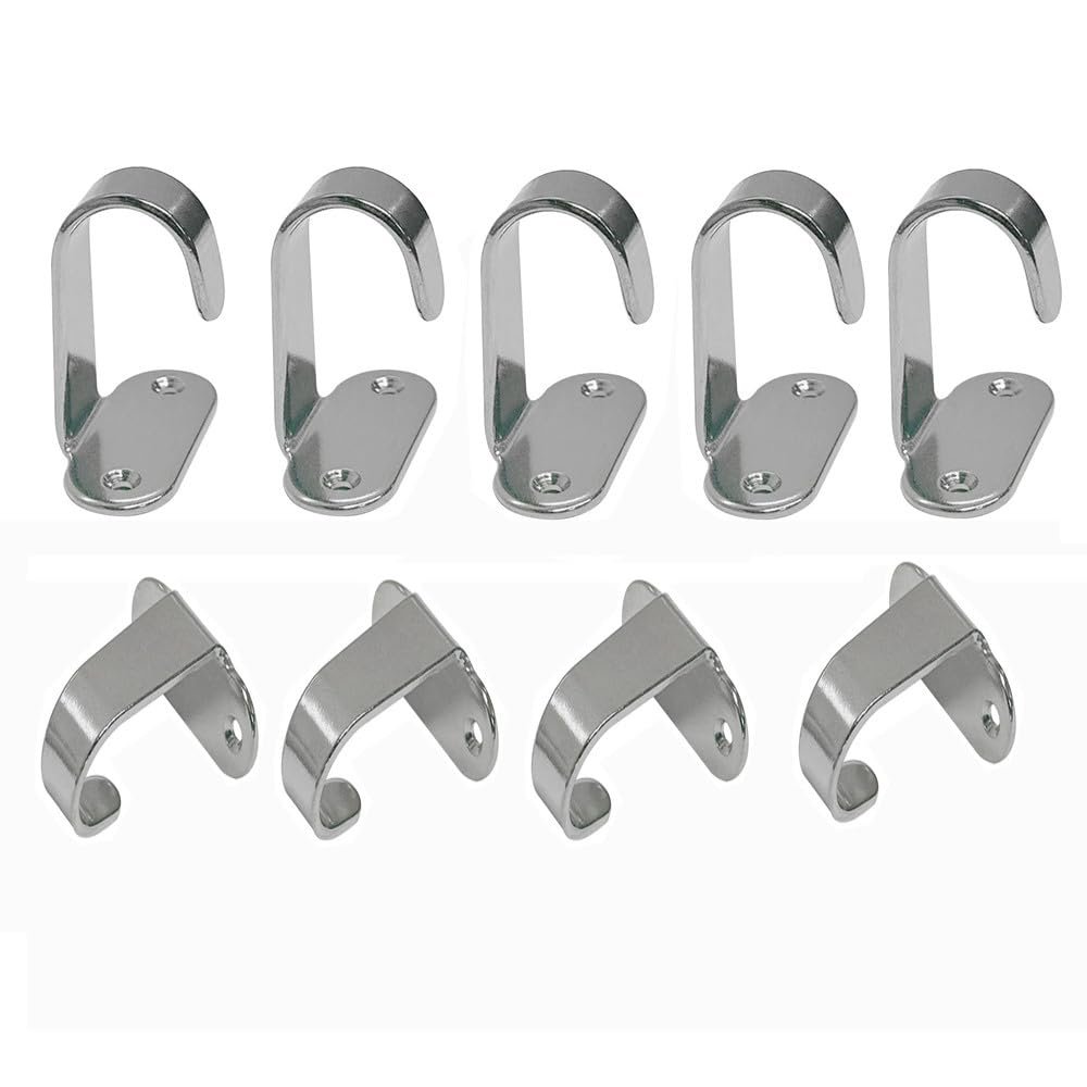 1.75" H Boat Hook Top Mount Flat Hook Stainless Steel Clamp Boat Holder 10 Pcs