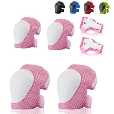 BURSUN Kids Protective Gear Set - 3 in 1 Knee and Elbow Pads for Cycling, Skating, Bike, Rollerblading, Scooter - Wrist Guards - 3-14 Years