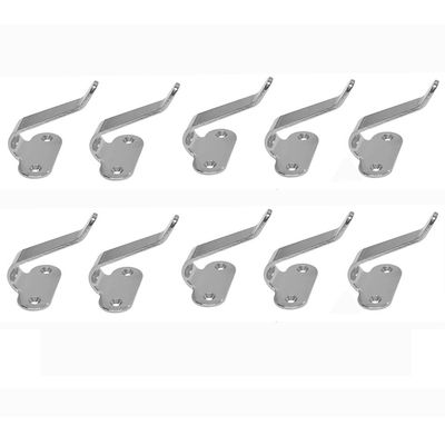 DBMIMPORTERS 10 Pc Marine Stainless Steel Side Mount Lashing Hooks for Cargo net,Boat,2" H