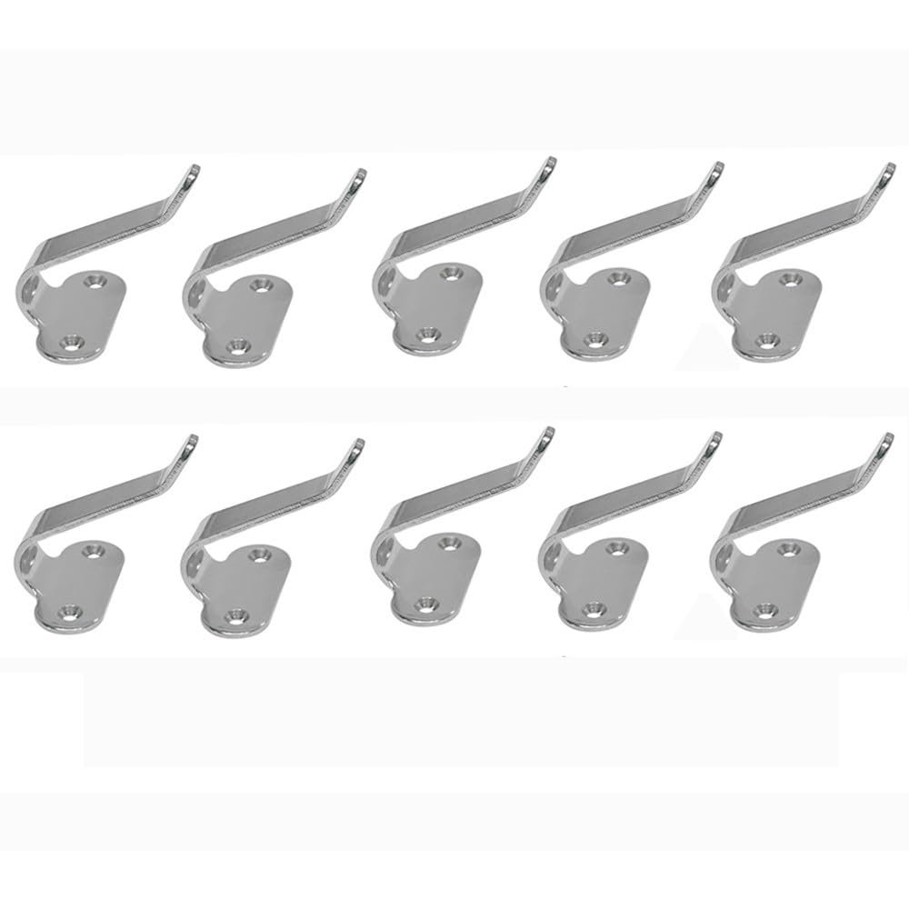 DBMIMPORTERS 10 Pc Marine Stainless Steel Side Mount Lashing Hooks for Cargo net,Boat,2" H