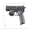 VP99 Spring Powered Airsoft Pistol with Flashlight (Color: Black) view 4