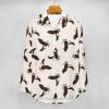 Bald Eagle Pattern Women's Shirts Button Down Long Sleeve Blouses Casual T-Shirt Tee Top L view 3