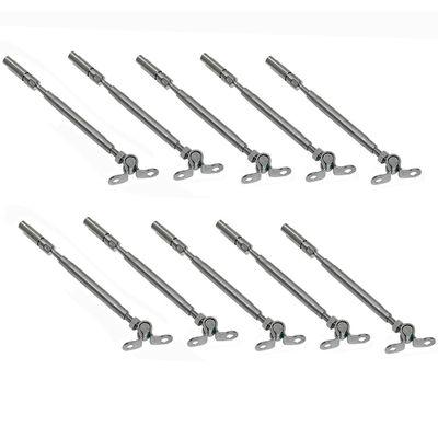 DBMIMPORTERS Marine Stainless Steel Swageless Deck Toggle Turnbuckle Fitting 3/16" Cable,10Pc