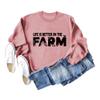 ESIKAH Life Is Better On The Farm Sweatshirt Farm Life Shirt Country Girl Tees Women Crewneck Pullover Tops Funny Farmer Gift Pink view 3