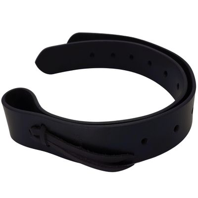 BlazingPaws Harneto Leather Western Horse Saddle Premium Top Grain Latigo Cinch Strap (24" - Double Ply, Black: Off Billet)