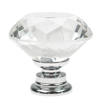 Southst 1PC Home Furniture Drawer Handle Diamond Shape Crystal Glass Door Cabinet Kit Wardrobe Pull Knobs Handles A3N4 - (Color: Transparent)