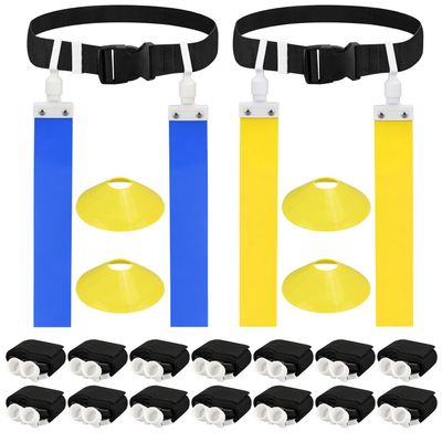 DkOvn Flag Football Belt, 14pcs Adjustable Flag Football Belt with Belt and Flags, for Kids, Youths, Adults
