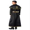 Vxuxlje Mens Adult Pope Pontiff Cosplay Costume Outfits Catholic Bishop Outfits Clergy Cassock BlackA X-Large view 4