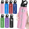 kioskbanks Personalized Water Bottles with Straw 40oz Custom Engraved Water Bottle for School Customized Name Double Wall Insulated-Pink view 1