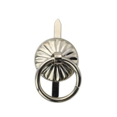 Southst Vintage Bronze Iron Handle Jewelry Wine Box Handle Pull Wooden Case Knob Round Ring Drawer Kit Small Pulls Silver - (Color: White)