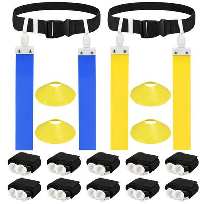 DkOvn Flag Football Belt, 10pcs Adjustable Flag Football Belt with Belt and Flags, for Kids, Youths, Adults